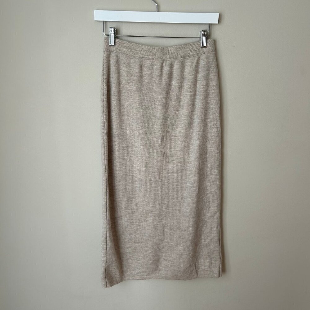 Rodier Kasha De Rodier Oatmeal Beige Wool Blend Midi Skirt Women’s Size Medium